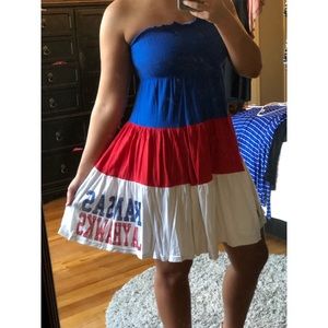 KU JAYHAWKS Strapless dress